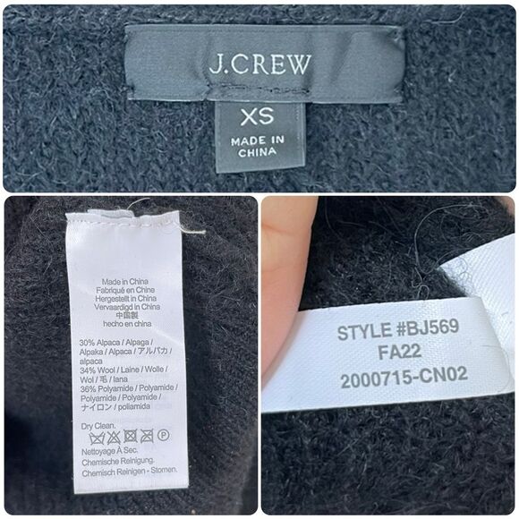 J. Crew Ribbed V-Neck Wool Cardigan Sweater in Black - Picture 7 of 12